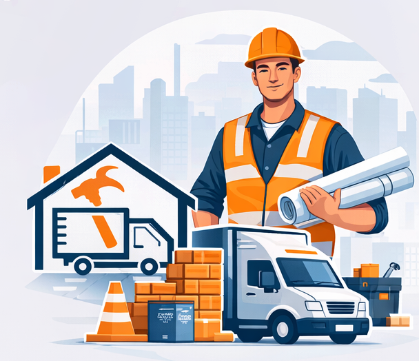 Illustration zu Bau, Transport und Kurier von MSN Dienstleistungen